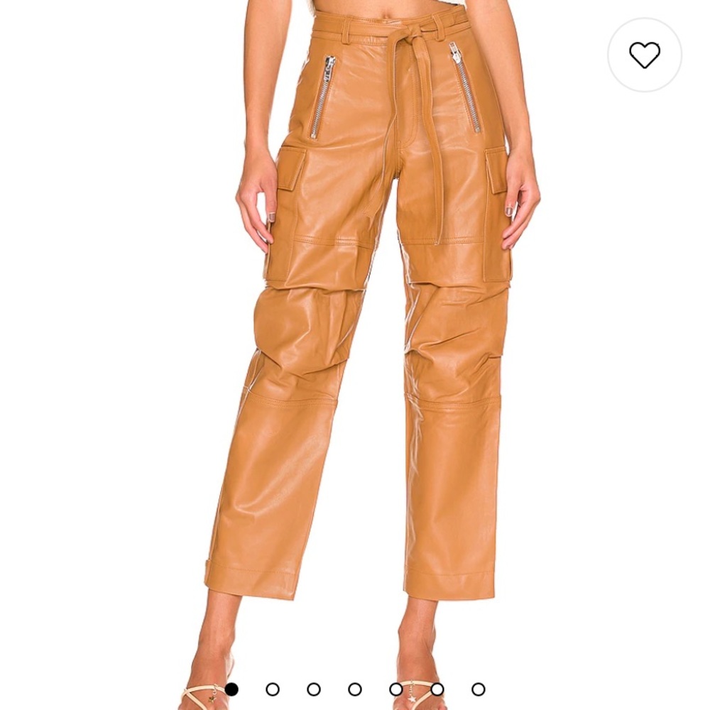 Leather cargo pants